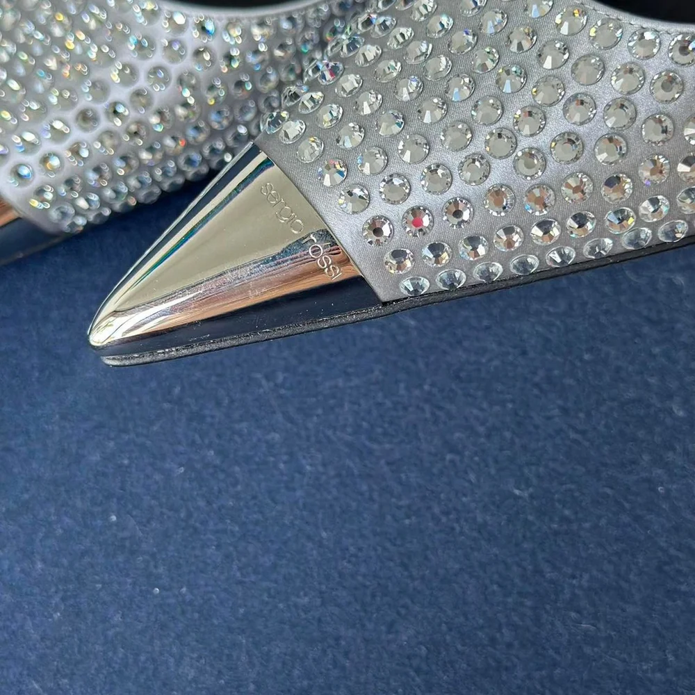NWT Authentic - Sergio Rossi x Area 95mm rhinestone pumps size 39EU